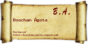 Boschan Ágota névjegykártya