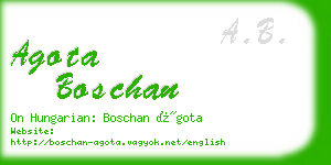 agota boschan business card